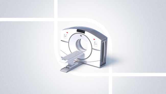 A rendering of a PET/CT scanner